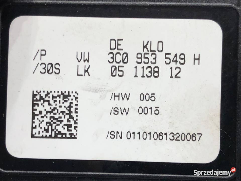 CZUJNIK KĄTA SKRĘTU VW PASSAT B6 3C0953549H 0511 osobowe