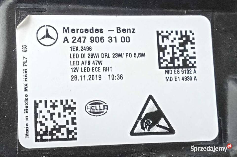 Mercedes GLB Full Led reflektor lampa lewy przód lewe