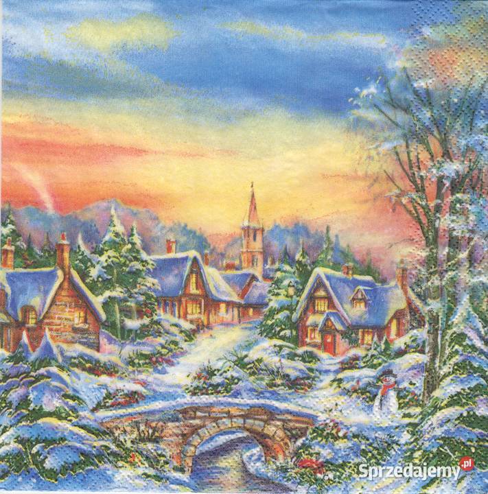 Dekupaż Boże Narodzenie zima ptaszki sikorki Skarżysko-Kamienna