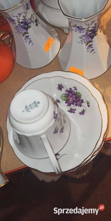 Fiołki Filiżanka Syg Rheinpfalz Germany Biała Gdańsk sprzedam