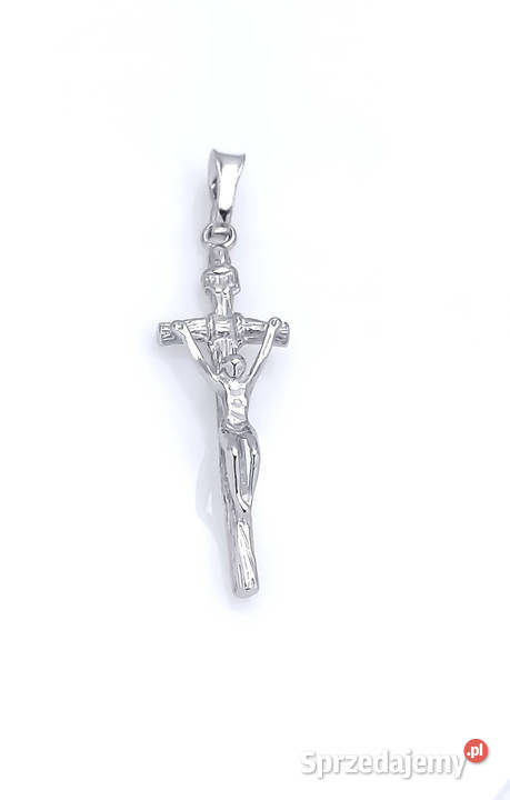 Krzyżyk srebrny z Jezusem Papieski BS19 srebrne Poznań