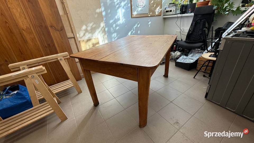 Stół z litego drewna stary 150x90 oryginalny Warszawa sprzedam