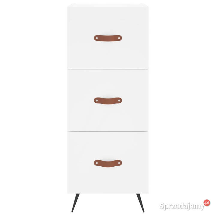 Wysoka szafka biała 345x34x180 materiał