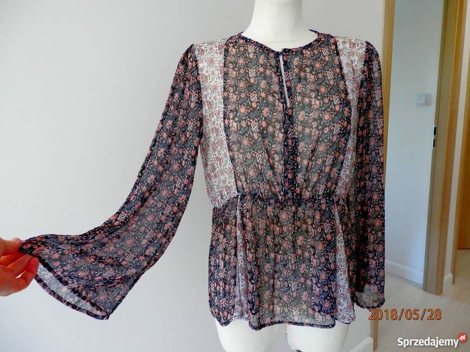 Bluzka Mango Modny Kwiatowy Nadruk Boho Hippie Łomża