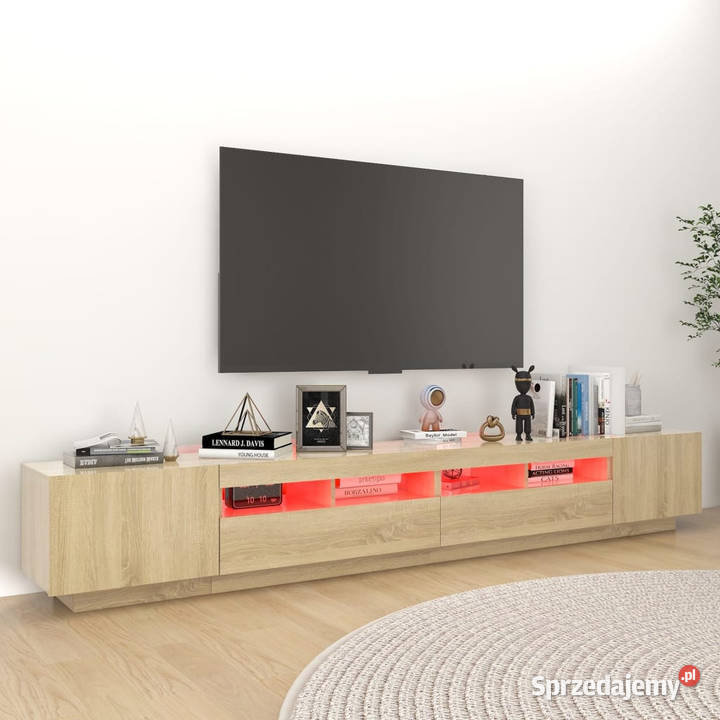 Szafka TV z oświetleniem LED dąb sonoma Warszawa