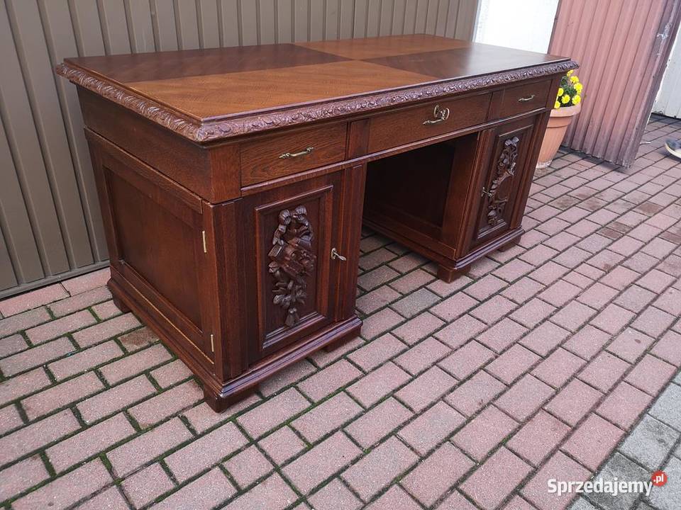 Biurko Dębowe Rozbieralne Jednostronne Stare Swarzędz sprzedam