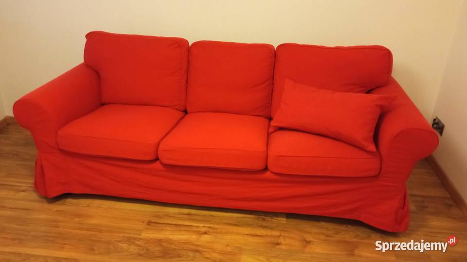 Kanapa trzyosobowa czerwona IKEA Orzesze