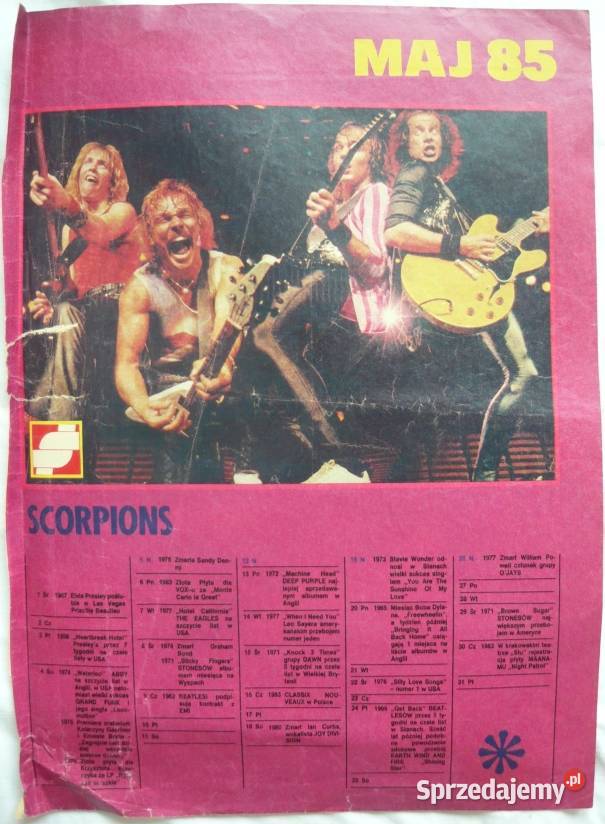 PLAKATY SCORPIONS WYPRZEDAŻ ŚWIAT PLAKATÓW Pozostałe Bydgoszcz