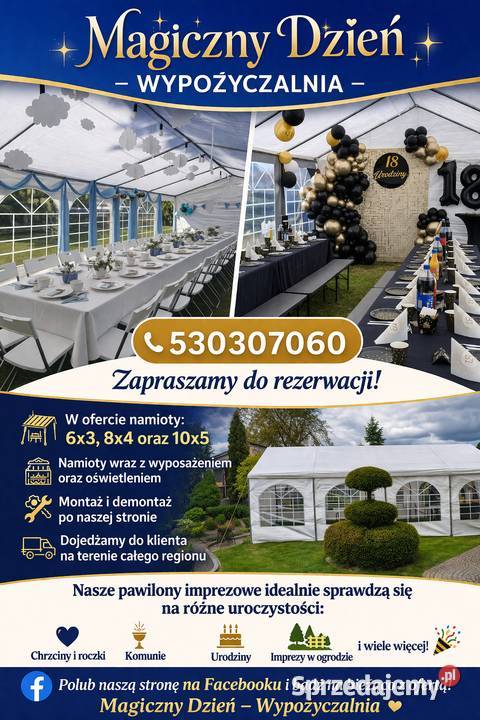 Pawilony namioty imprezowe wynajem Polter Śluby, wesela, przyjęcia Budzyń