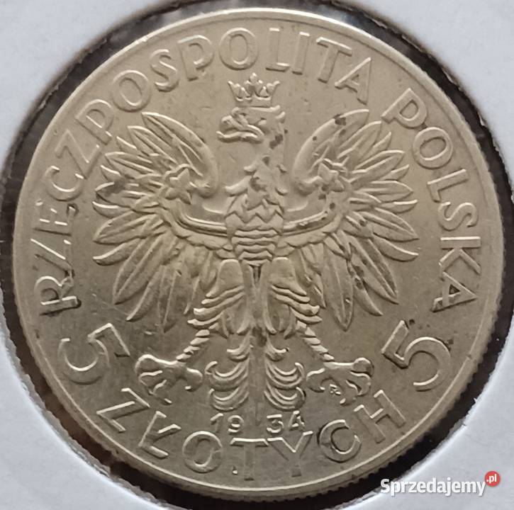5 Głowa kobiety 1934 r 2 najniższy nakład Super Numizmatyka wielkopolskie Konin