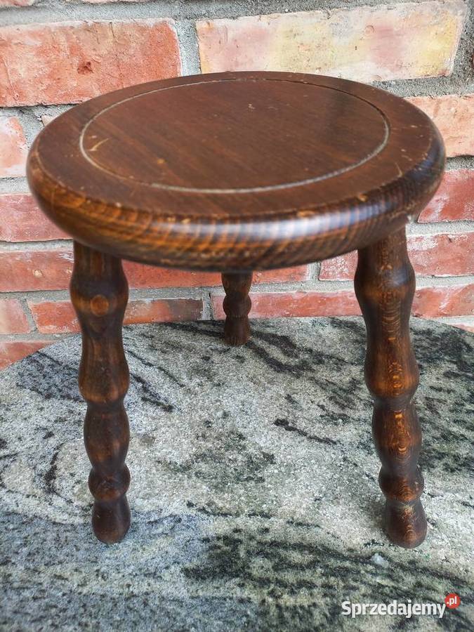 Kwietnik dębowy okrągły drewniany Stojak na Gawroniec