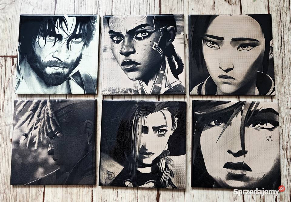 Arcane kadry z serialu filmu wygrawerowane na