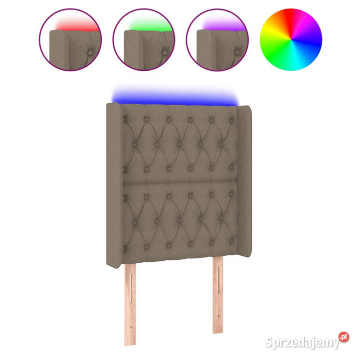 Zagłówek do łóżka z LED taupe 83x16x118128 Łóżka i materace Warszawa