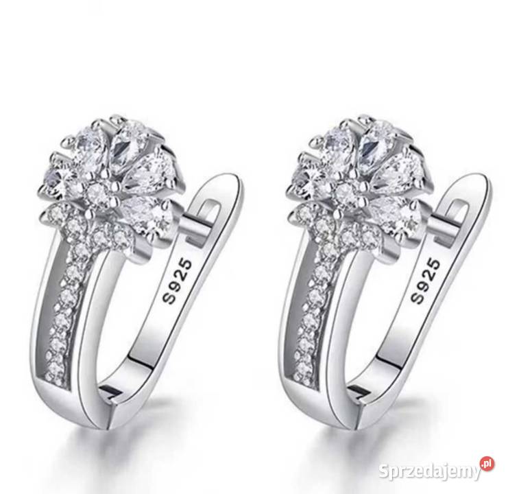 Kolczyki damskie ze srebra z cyrkonią Szczecin