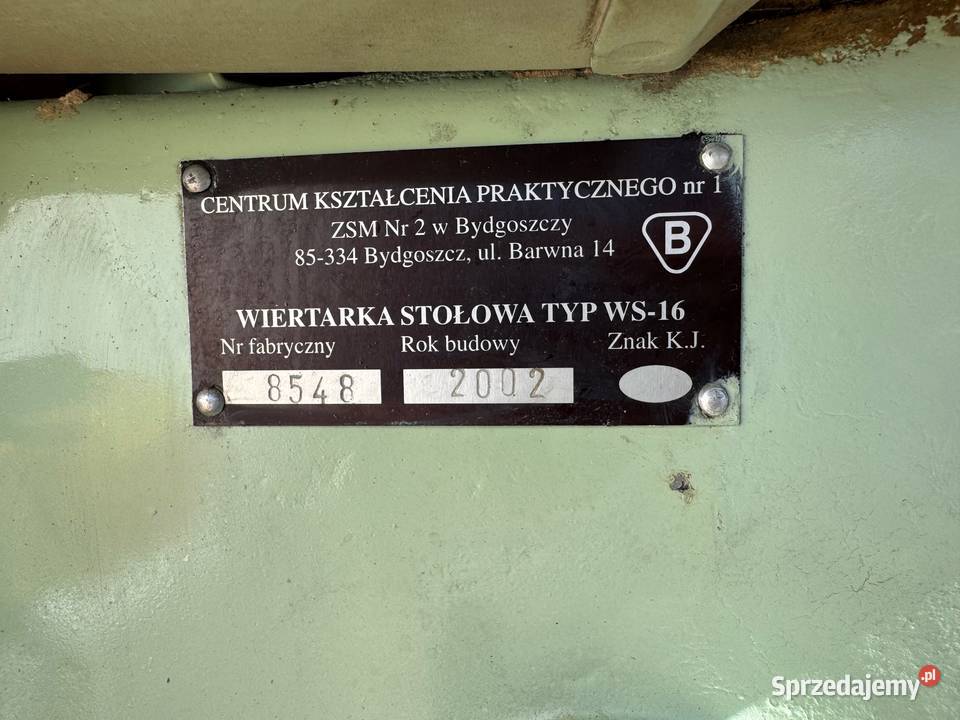 Wiertarka stołowa pionowa WS16 2002r Kalwaria Zebrzydowska