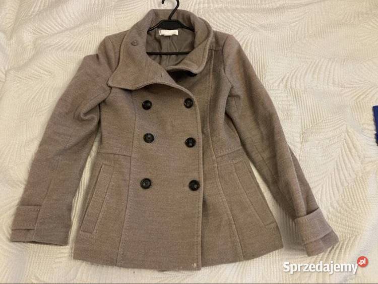 Krótki beżowy płaszczyk HM S brązowy/beżowy Ząbki