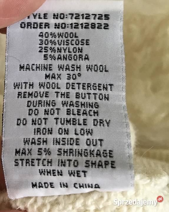 Poncho LXL 40 wełna biały mazowieckie Warszawa