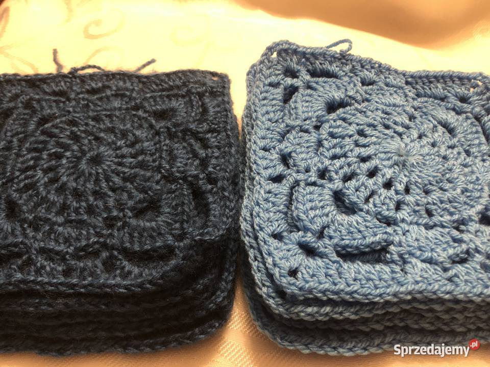 kwadrat babuni pled poduszka rękodzieło szydełko Zegrze