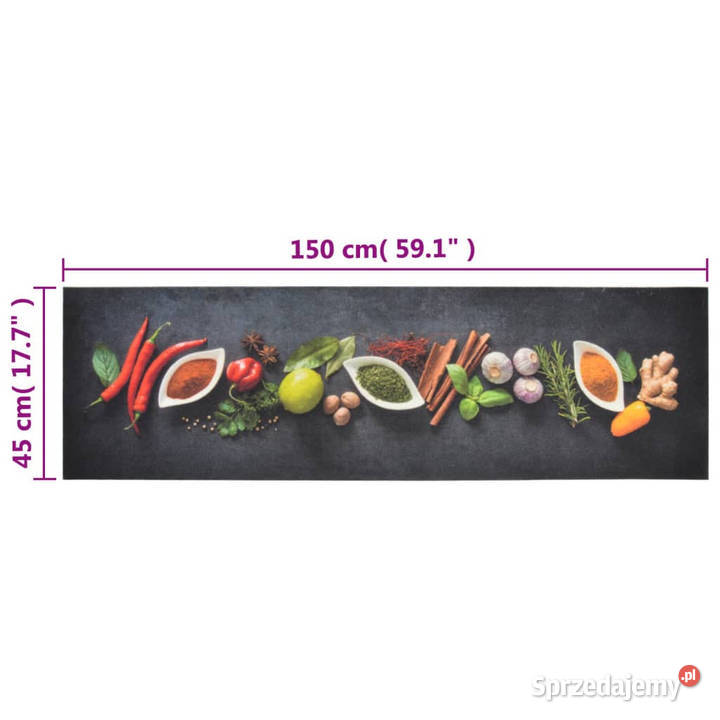 Dywanik kuchenny wzór w przyprawy 45x150 aksamit mazowieckie