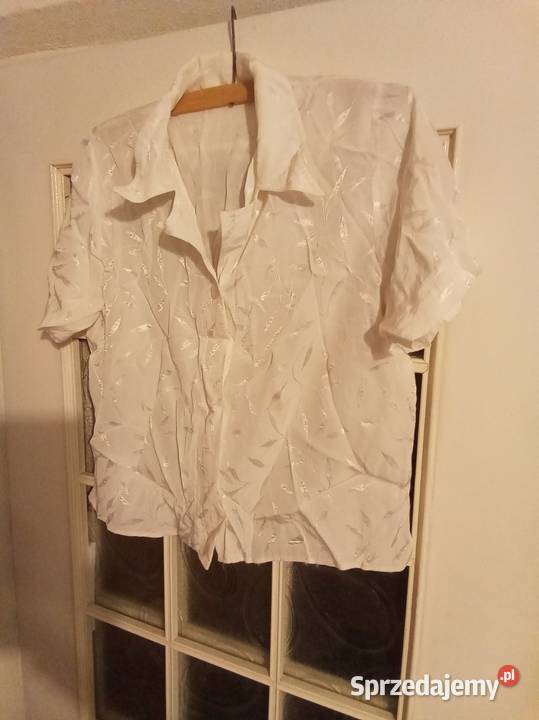 Koszula biała damska z listkami biały Warszawa