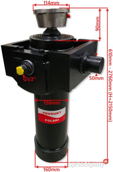SIŁOWNIK PRZYCZEP 2150mm 17T WYWRÓT NA 3 STRONY Solec Kujawski