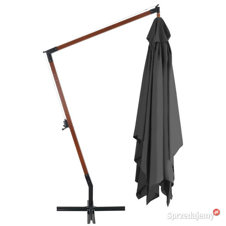 Wiszący parasol z drewnianym słupkiem 400x300 mazowieckie Warszawa