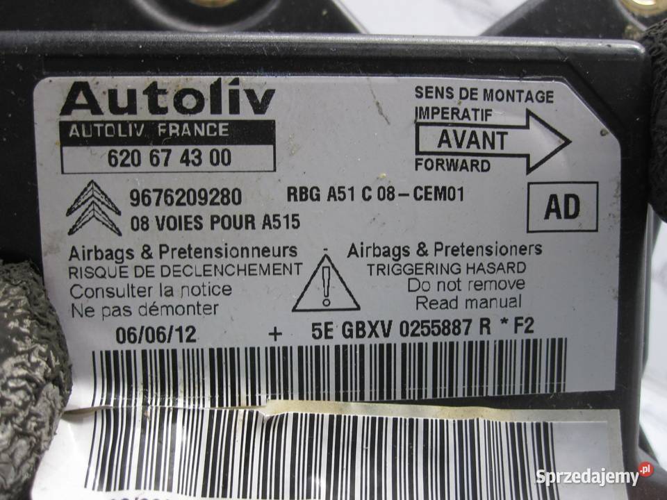 CITROEN C3 II 12r moduł AIRBAG 9676209280