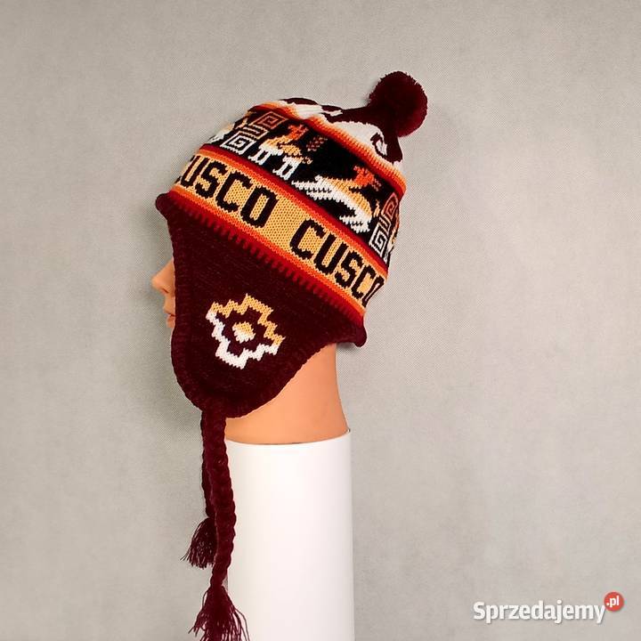 Ciepła Czapka Wełna Alpaki Polar z Peru Handmade Kudowa-Zdrój