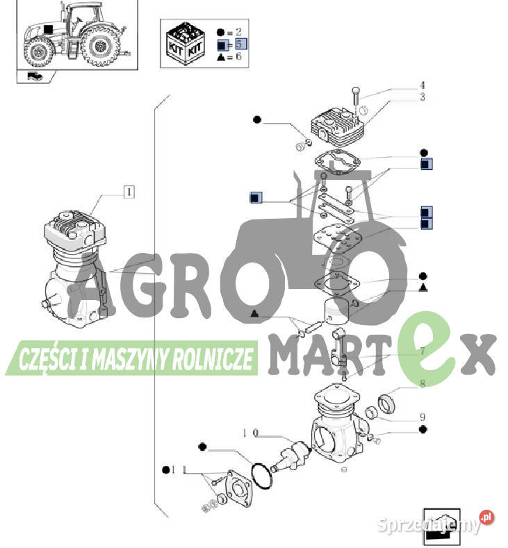 84164374 GŁOWICA CYLINDRA SPRĘŻARKI CNH Wichrów