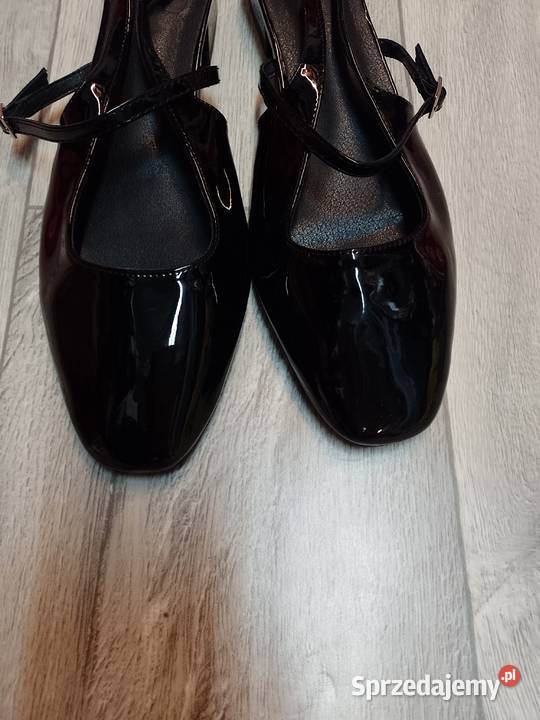 43 Czarne baleriny czółenka wieczorowe z odkrytą czarny Kraków