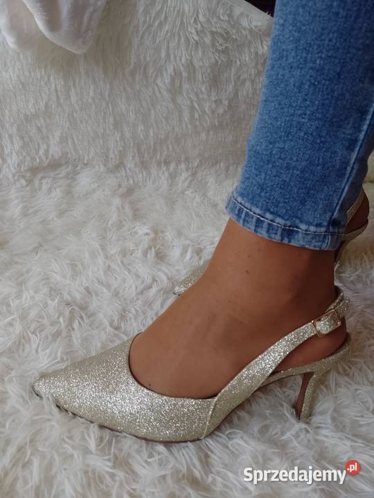 40 ASOS Złote czółenka z odkrytą piętą z Londynu małopolskie Kraków sprzedam