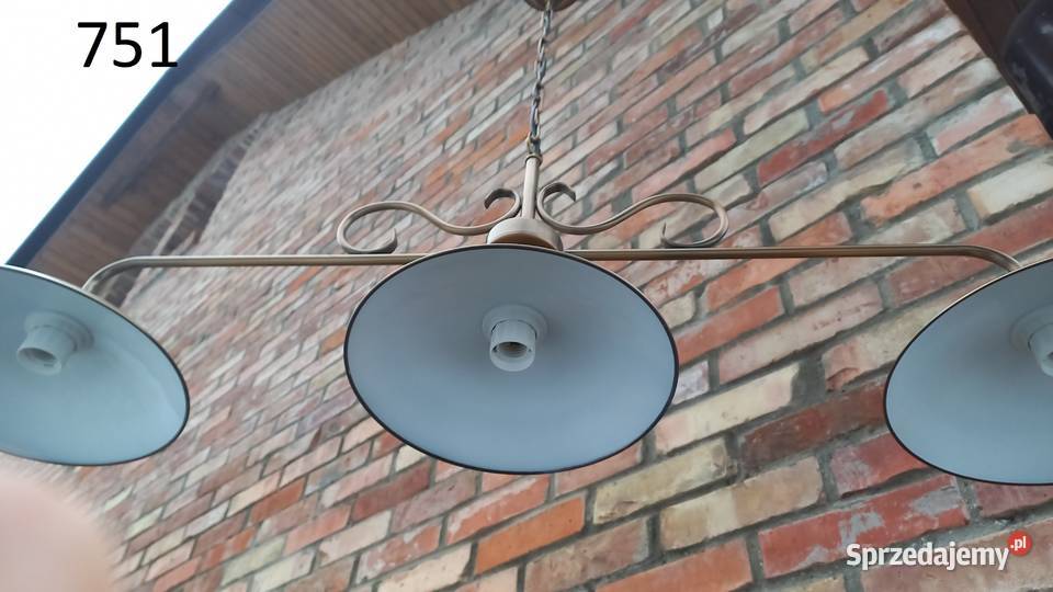 Żyrandol metalowy trzypunktowy kolor satynowy zachodniopomorskie Gawroniec