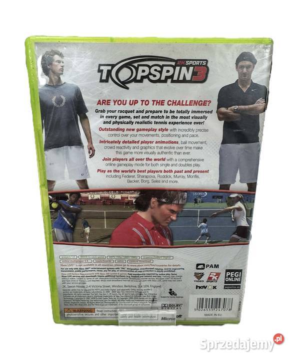 Gra TOP SPIN 3 Xbox 360 Elbląg