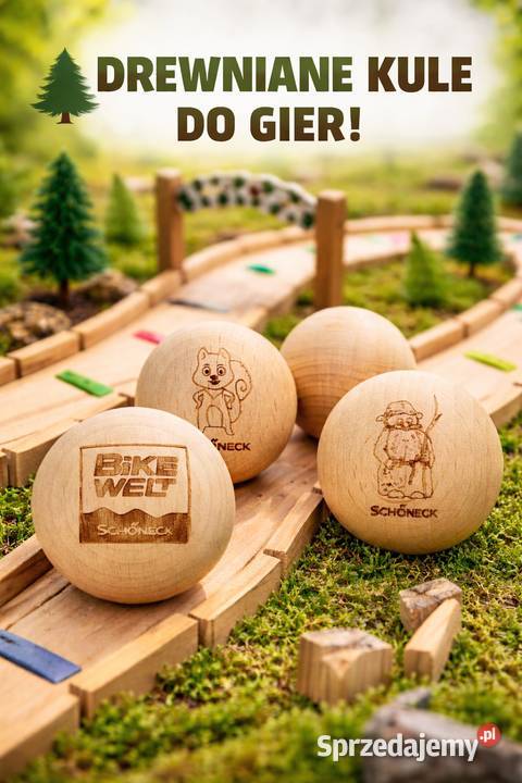 Kulki drewniane do torów, kule drewniane dla parków rozrywki producent logo