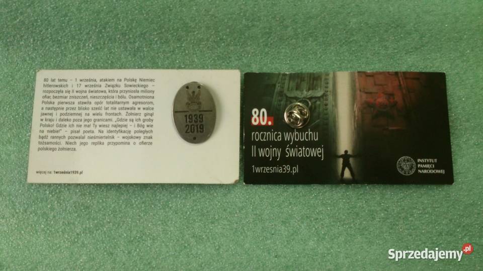 Przypinka 80 rocznica wybuchu II wojny światowej