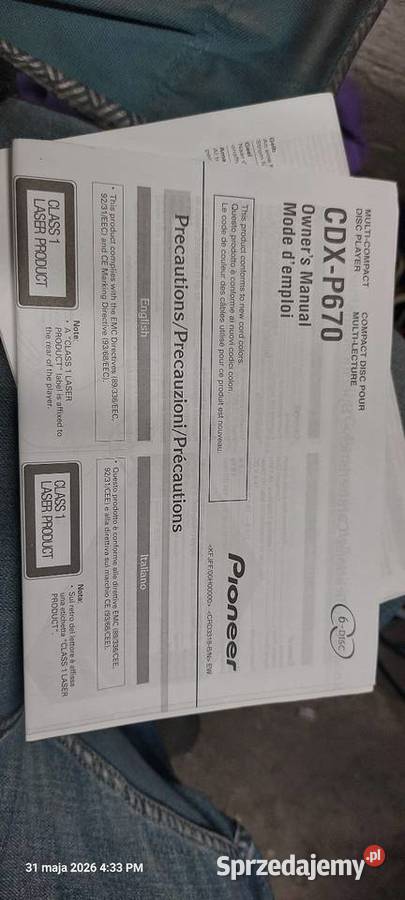 Pioneer CDXP670 zmieniarka na 6 płyt Zmieniarki CD