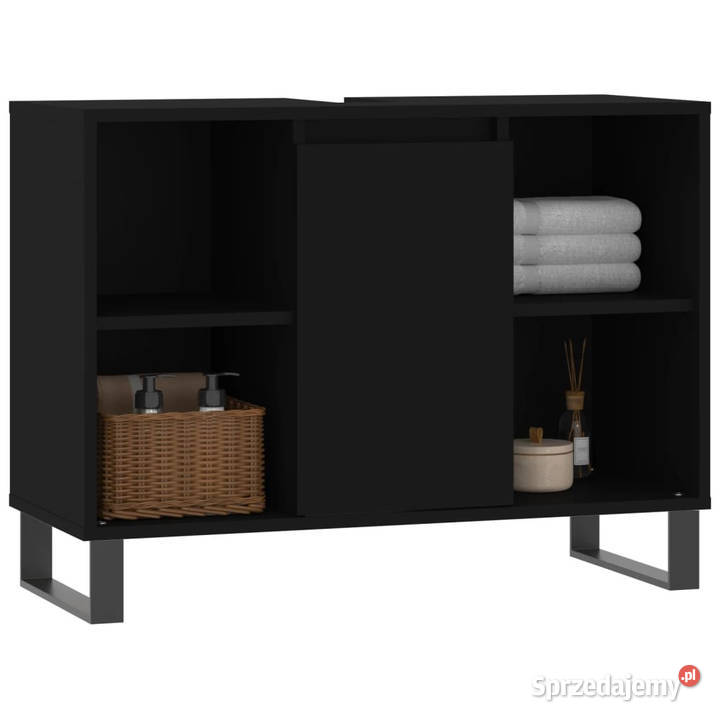 Szafka łazienkowa czarna 80x33x60 materiał Meble Warszawa