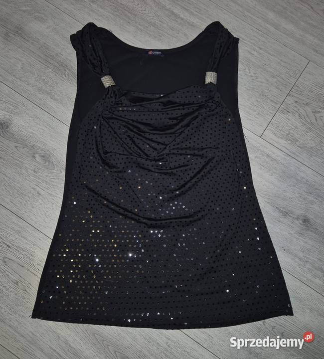 Bluzka damska czarna błyszcząca 38M Rozmiar 38(M) Łódź