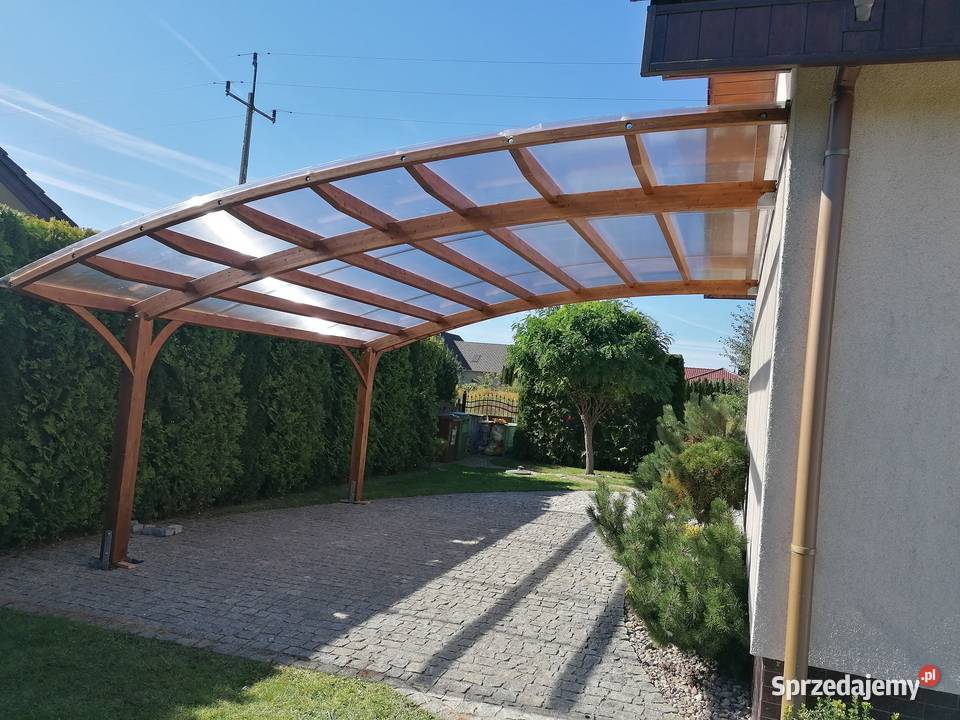 Zadaszenie tarasu drewno BSH poliwęglan sprzedam