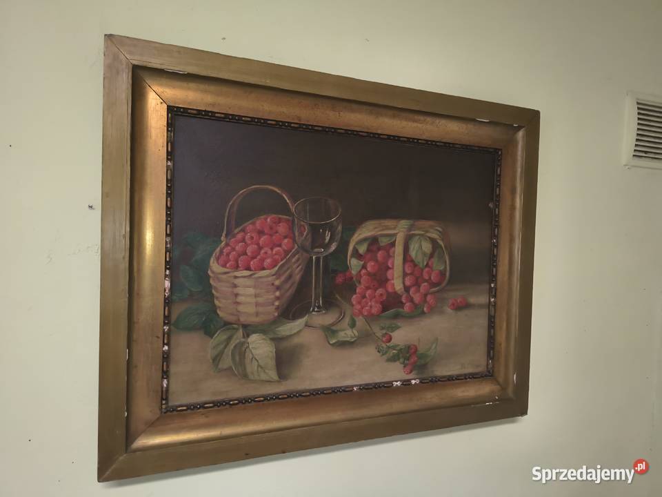 Obraz martwa natura z owocami w ozdobnej ramie Chorzew