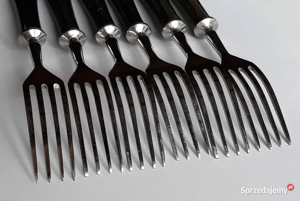 Widelce obiadowe 1 BAKELIT sztućce PRL Dąbrowa Górnicza