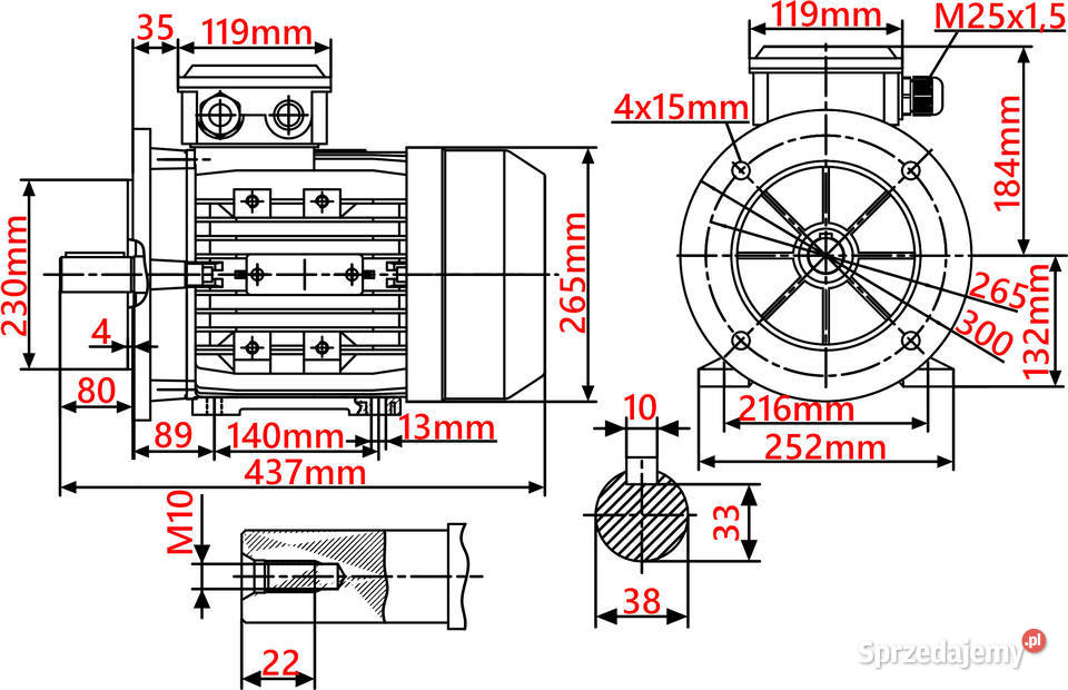 SILNIK ELEKTRYCZNY 55kW 400690V 2900 OBR 3FAZOWY Solec Kujawski
