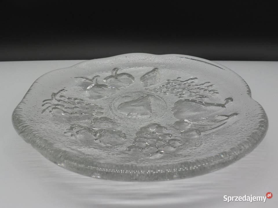 Stylowa Patera Szklana Vintage Motyw Owocowy Porcelana i szkło Raszków