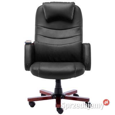 vidaXL Krzesło biurowe z funkcją masażu czarne Fotele i krzesła obrotowe mazowieckie Warszawa