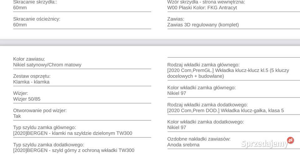 Nowe drzwi Gerda lewe wewnętrzne antracyt rc3 mazowieckie Pruszków
