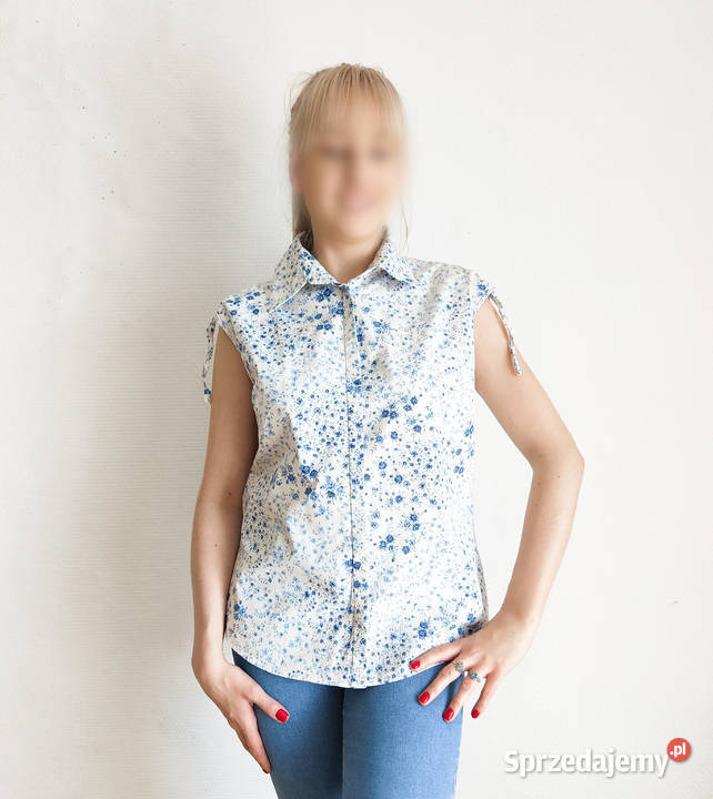 Kwiatowa koszula Armand Thierry L 40 bez rękawów biały zachodniopomorskie Szczecin