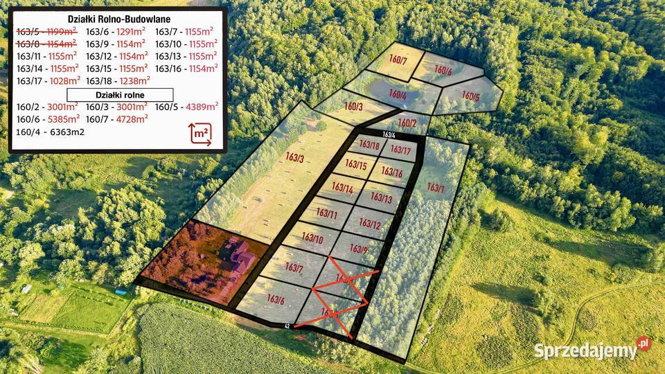 Urocze Działki budowlane Elbląga 1028m2 Rogowo