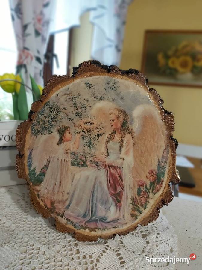 Anioły na drewniePamiątka I KOMUNII Św Dekoracje i ozdoby Dobrzechów