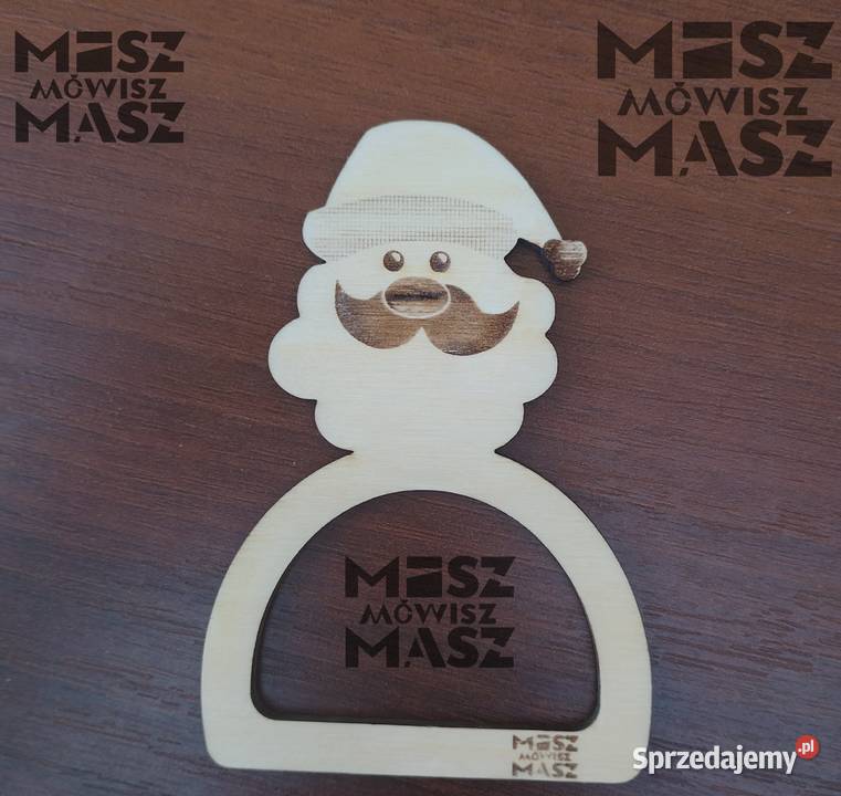 Pierścień drewniany z motywem bożonarodzeniowym Racot