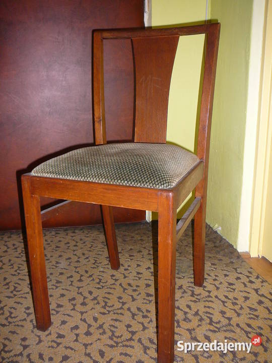 krzesła art deco w kolorze orzecha 2 sztuki